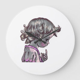 くるくるヘアの女の子 時計