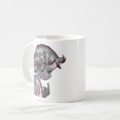 くるくるヘアの女子マグカップ  コーヒーマグカップ (正面左)