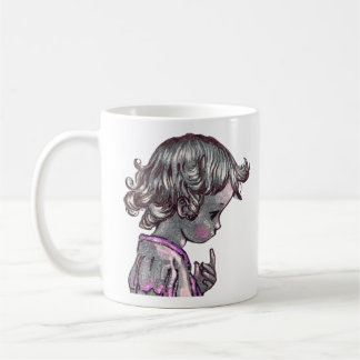 くるくるヘアの女子マグカップ コーヒーマグカップ