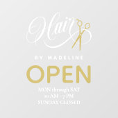 くるくるヘアー＆ハサミ ヘアサロン営業時間 ウィンドウサイン (シート)