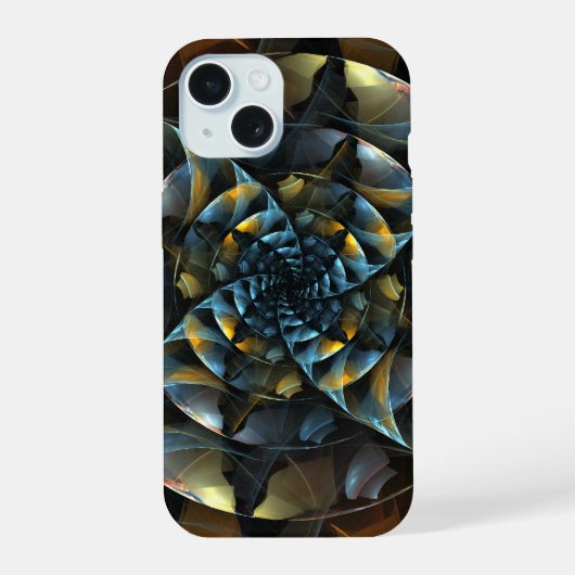 くるくる回る抽象芸術 iPhone 15ケース (裏面)