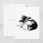 くるっとした黒いインクの犬がすべての人に安らぎのメモを送ります ポストカード (正面/裏面)