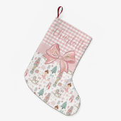 くるみお洒落クラッカーパステルピンククリスマスバレエ スモールクリスマスストッキング (正面 (吊り時))