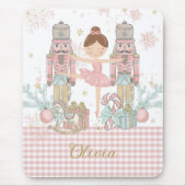 くるみお洒落クラッカーパステルピンククリスマスバレエ マウスパッド (正面)