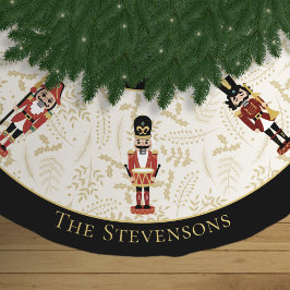 くるみお洒落クラッカーブラックとベージュクリスマス ブラッシュドポリエステルツリースカート