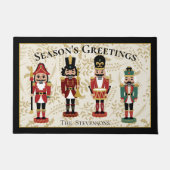 くるみお洒落クラッカーブラックとベージュ ドアマット (正面)