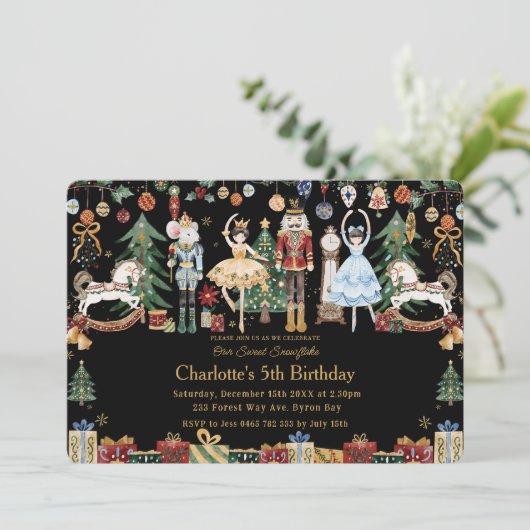 くるみお洒落割りクリスマスバレエ誕生日 招待状 (スタンド正面)