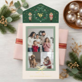 くるみお洒落割りクリスマスモノグラムボウ写真 オールインワン招待状