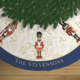 くるみお洒落割り青とベージュのクリスマス ブラッシュドポリエステルツリースカート