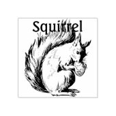 くるみのあるリスのかわいいスケッチ ラバースタンプ (インプリント)