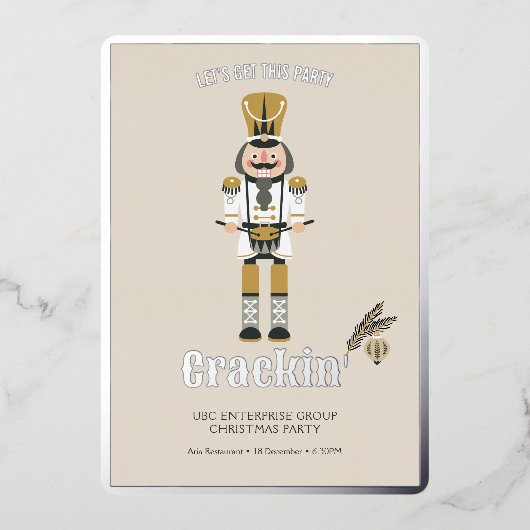 くるみエレガント割りクリスマスパーティーフェスティバル 箔招待状 (正面)