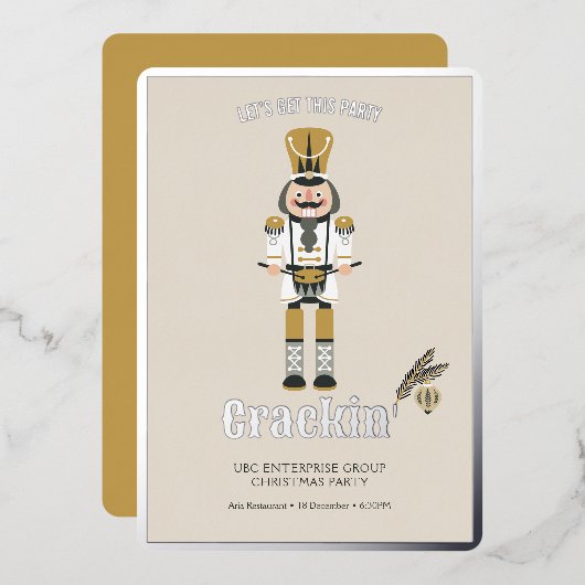 くるみエレガント割りクリスマスパーティーフェスティバル 箔招待状 (正面/裏面)