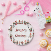 くるみエレガント割りクリスマスホリデーパーティー ペーパープレート (パーティー)