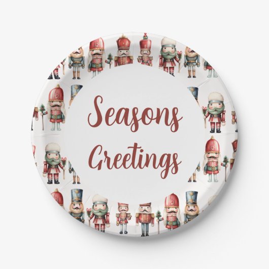 くるみエレガント割りクリスマスホリデーパーティー ペーパープレート (正面)
