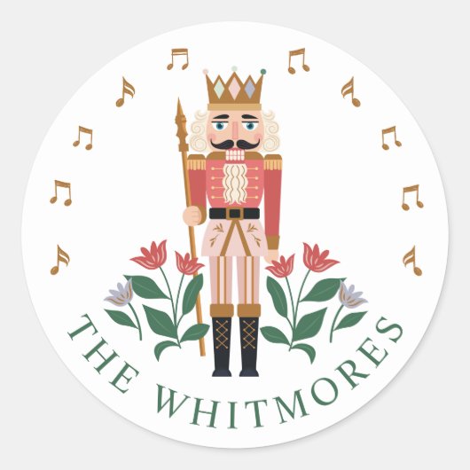 くるみエレガント割りバレエ玩具兵士フローラ音楽 ラウンドシール (正面)