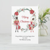 くるみエレガント割りフェスティバル赤クリスマスカード 招待状 (スタンド正面)