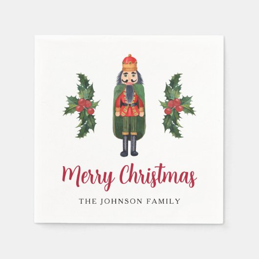 くるみエレガント割り人形メリークリスマス スタンダードカクテルナプキン (正面)