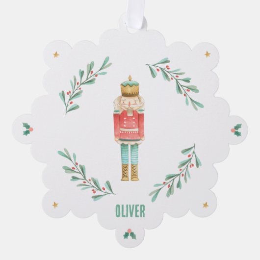 くるみエレガント割り伝統的が可愛い オーナメントカード (正面)