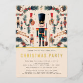 くるみエレガント割り金ゴールドクリスマスパーティの招待状 箔シーズンカード (正面)