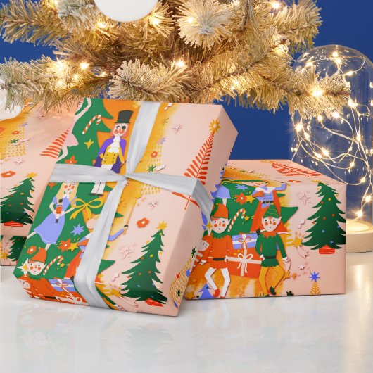 くるみカラフル割り世界クリスマスラッピング紙 ラッピングペーパー (クリスマス)