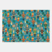 くるみカラフル割り付きクリスマスパターン ラッピングペーパーシート (正面3)