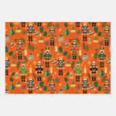 くるみカラフル割り付きクリスマスパターン ラッピングペーパーシート (正面2)