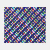 くるみカラフル割り兵士クリスマス フリースブランケット (正面(横))