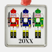 くるみカラフル割り兵士クリスマス メタルオーナメント (正面)