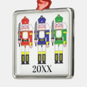 くるみカラフル割り兵士クリスマス メタルオーナメント (左)