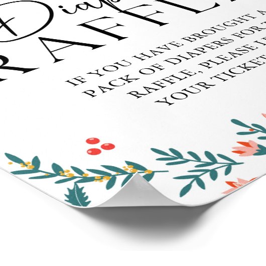 くるみクラッカーおむつラッフルクリスマスベビーシャワー ポスター (角)