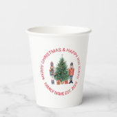 くるみクラッカーとクリスマスツリーカスタム文字 紙コップ (裏面)