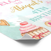 くるみクラッカーウェルカムサインランドオブスイーツ誕生日 ポスター (角)