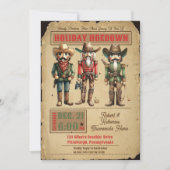 くるみクラッカーウエスタンホリデーホームダウンクリスマスパーティー 招待状 (正面)