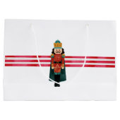 くるみクラッカーキャンディーケーンクリスマスホリデー抱き枕 ラージペーパーバッグ (裏面)