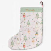 くるみクラッカークリスマスバレエ甘いピンクのミント スモールクリスマスストッキング (裏面)