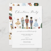 くるみクラッカークリスマスパーティー招待状ホリデーパーティー 招待状 (正面/裏面)