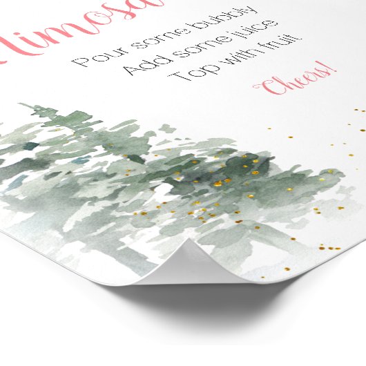 くるみクラッカークリスマスブライダルシャワーティーモモモモザバー ポスター (角)