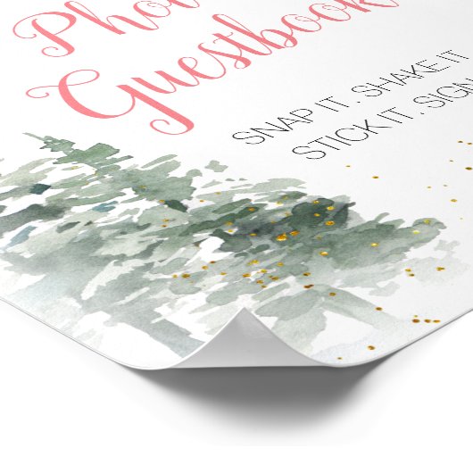 くるみクラッカークリスマスブライダルシャワーフォトゲストブック ポスター (角)