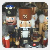 くるみクラッカークリスマスホリデークリスマスデザイン スクエアシール (正面)