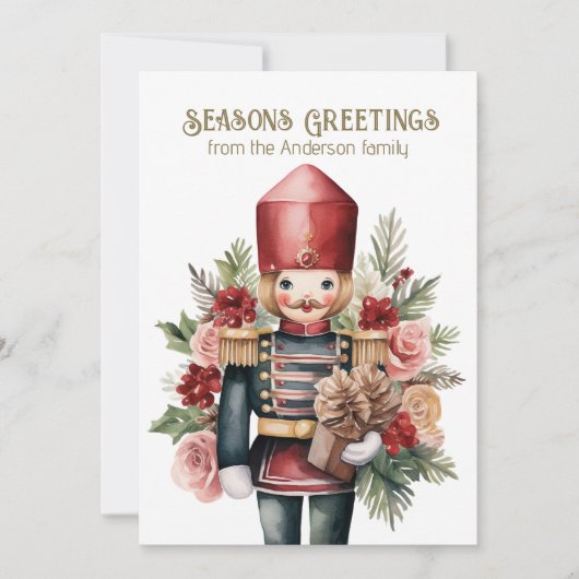 くるみクラッカークリスマスホリデーポインセティアス シーズンカード (正面)