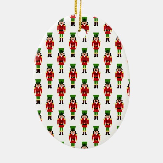 くるみクラッカークリスマスホリデー名クラシック セラミックオーナメント (裏面)