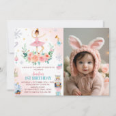 くるみクラッカークリスマス誕生日写真招待状 招待状 (正面)