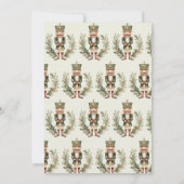 くるみクラッカーグリーンエレガントクリスマスホリデーパーティー 招待状 (裏面)