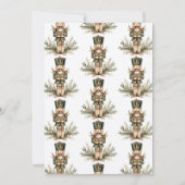 くるみクラッカーグリーン金ゴールドクリスマスホリデーパーティー 招待状 (裏面)