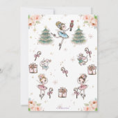 くるみクラッカーシュガープラムフェアリーのクリスマス誕生日 招待状 (裏面)