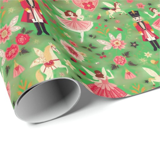 くるみクラッカースイートシュガープラムフェアリー飛んでいるウズ ラッピングペーパー (ロールコーナー)