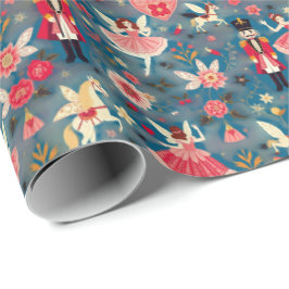 くるみクラッカースイートシュガープラムフェアリー飛んでいるウズ ラッピングペーパー