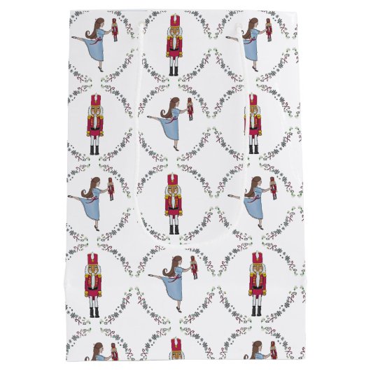 くるみクラッカースイートバレエクラシッククリスマス ミディアムペーパーバッグ (裏面)