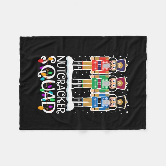 くるみクラッカースクワッドホリデーバレエダンスマッチングChr フリースブランケット (正面(横))