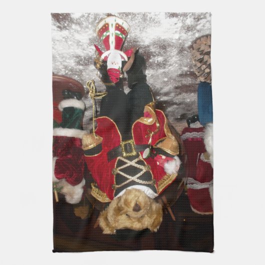 くるみクラッカーテディベアクリスマスコレクション キッチンタオル (縦)